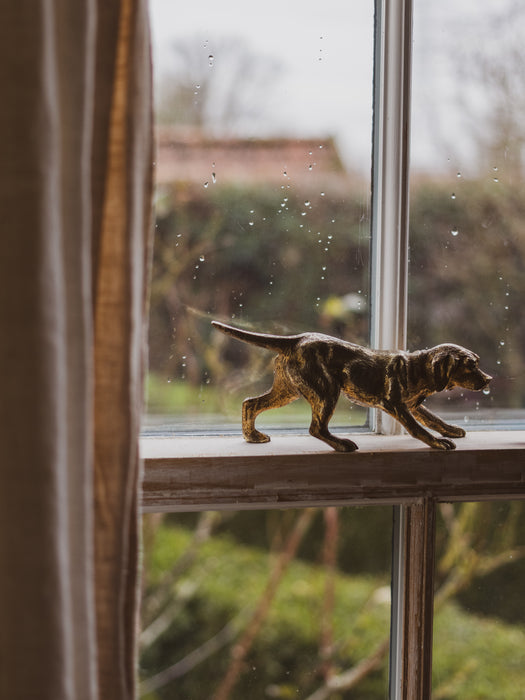 Vintage Large Spelter Working Dog Figurine