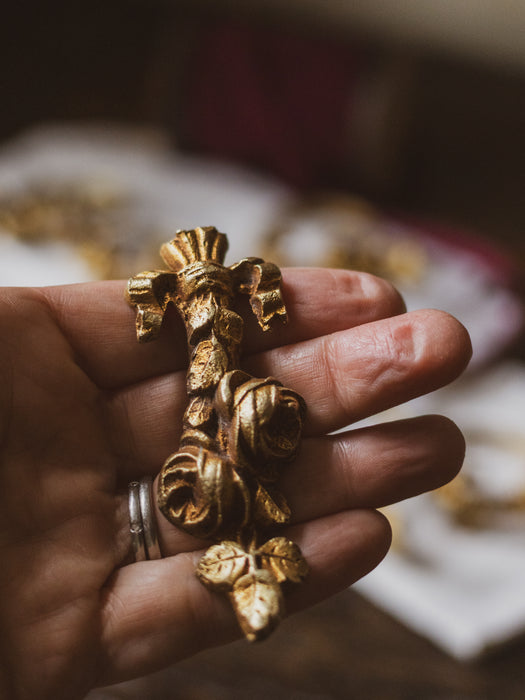 Vintage French Brass Ornate Napkin Rings - Set of 8