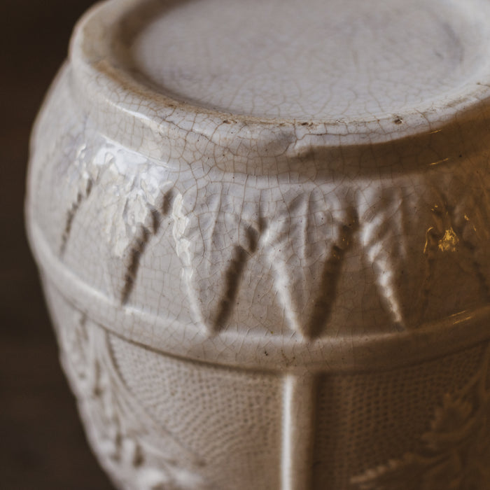 Antique Victorian Salt-Glazed Jug with Cornflower Glazed Interior