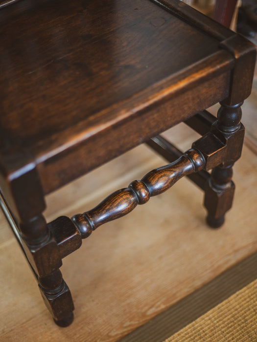 17th Century English Carved Oak Backstool Chair (c. 1680)