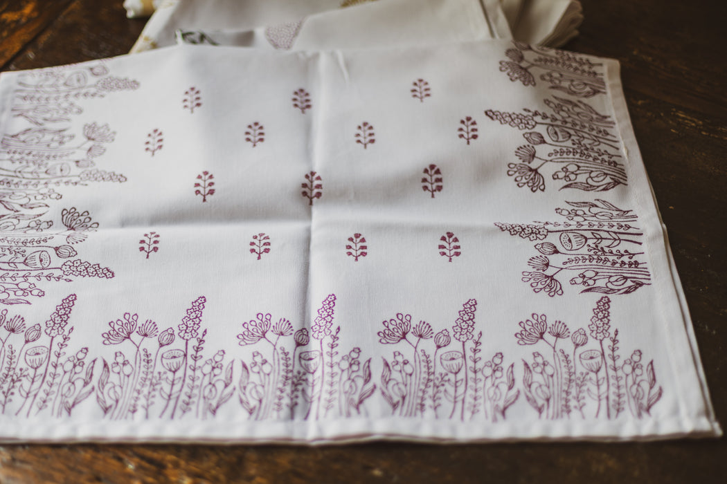The Deliberate Home x Silk & Strokes: Hand Block-Printed Tea Towel - Summer