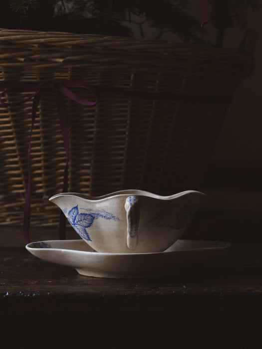 Antique Large Sauciere / Gravy Boat / Table Centrepiece