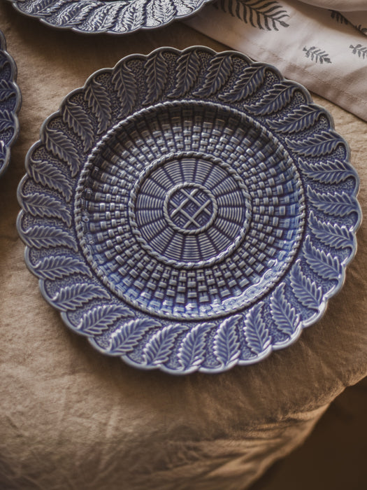 Vintage Bordallo Pinheiro 'Basket-Weave' Dinner Plates (Set of 3) - Portugese Majolica