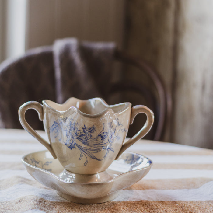 Antique Large Sauciere / Gravy Boat / Table Centrepiece