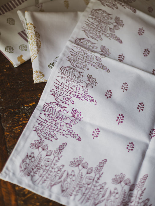 The Deliberate Home x Silk & Strokes: Hand Block-Printed Tea Towel - Summer
