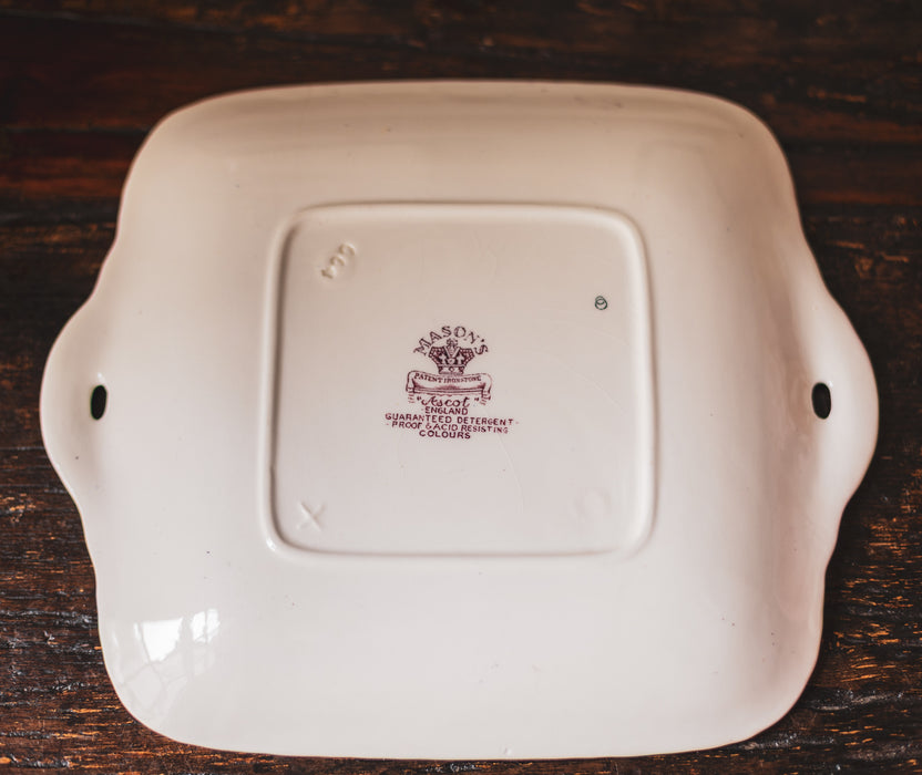 Vintage Mason’s Ironstone Cake Platter / Serving Dish - Pink / Lilac