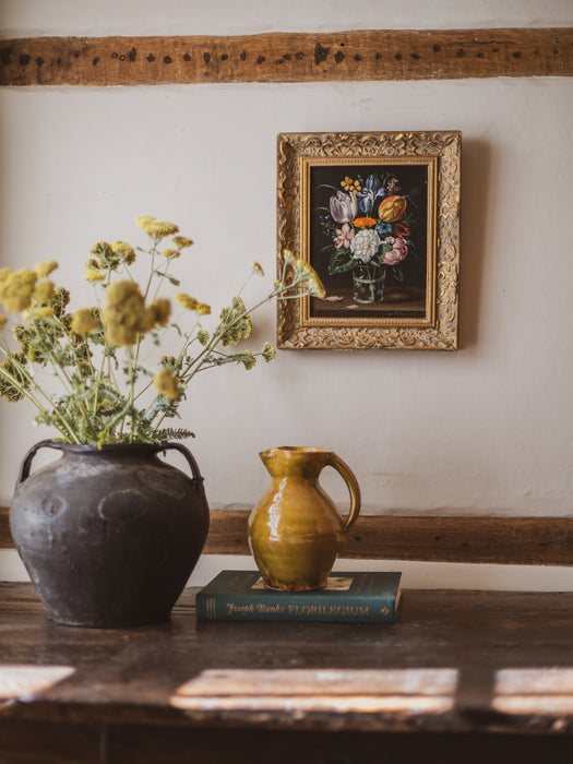 Vintage Floral Still Life Oil Painting by Frederick Van Bloemart (b.1919) - Ornate Gilt Framed Wall Art