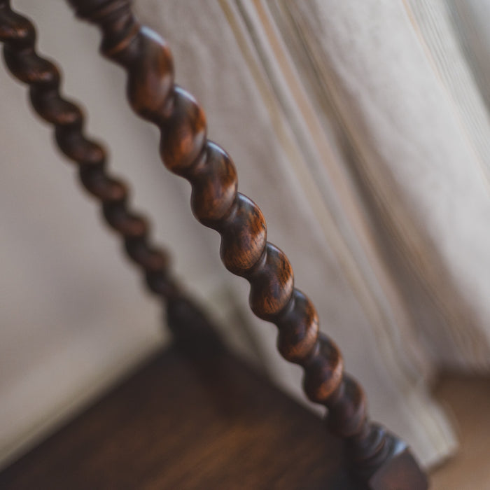1920s Antique Oak Barley Twist Jardiniere Stand | Plant Table