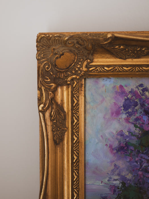 Vintage Original Oil Painting "Lilac" by Vladimir Kisilyov - Framed Floral Still Life