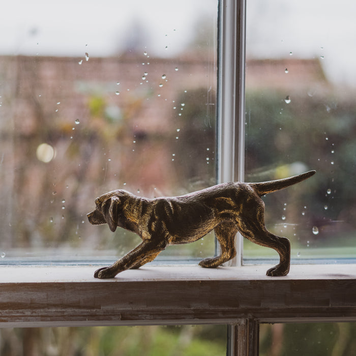 Vintage Large Spelter Working Dog Figurine