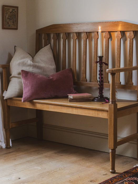 Antique English Arts & Crafts Oak Bench