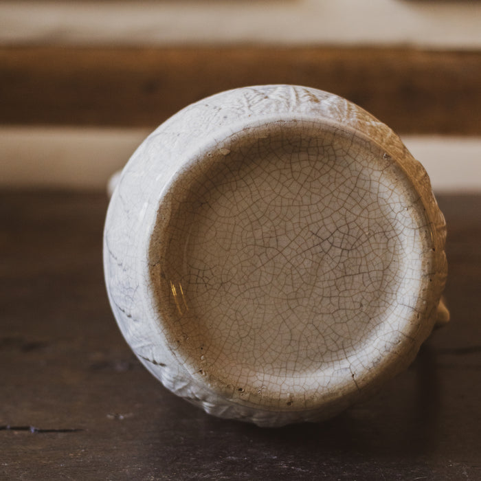 Antique Victorian Salt-Glazed Jug with Cornflower Glazed Interior