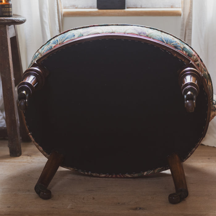 Antique Victorian Library, Bedroom or Occasional Chair - Reupholstered