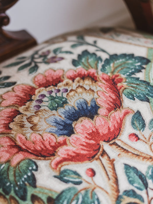 Antique Victorian Library, Bedroom or Occasional Chair - Reupholstered