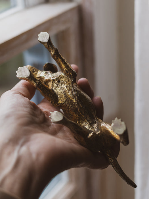 Vintage Large Spelter Working Dog Figurine