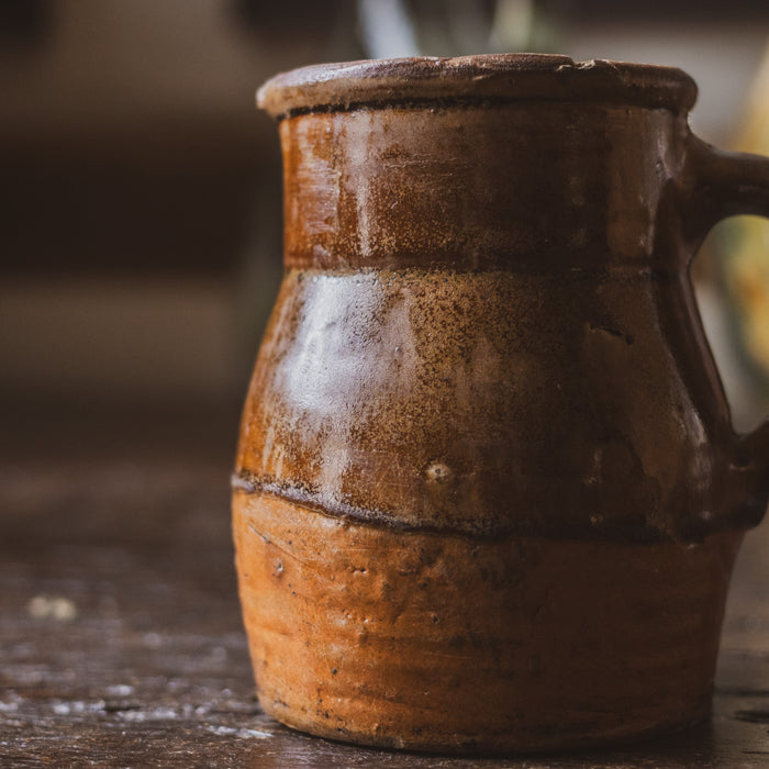 Antique Rustic Small French Jug Pitcher
