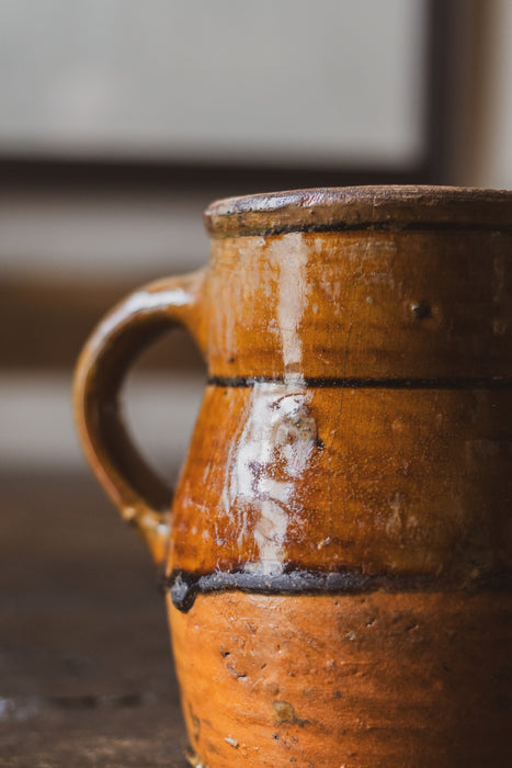 Antique Rustic Small French Jug Pitcher