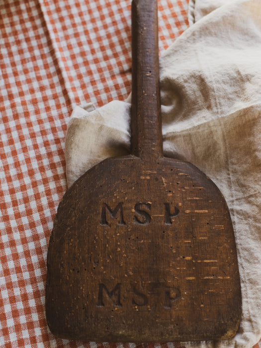 Antique Washing Paddle with Initials "M.S.P" - Late 19th Century