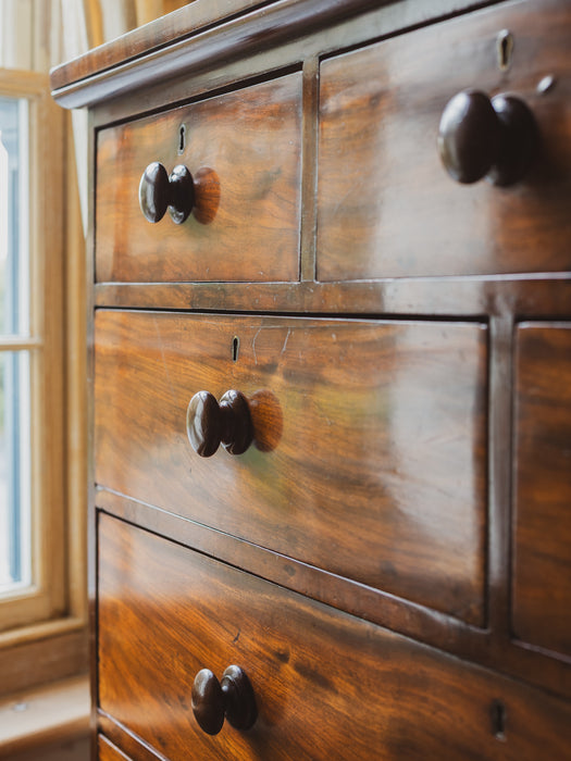 Large Antique Victorian Chest of Drawers - Beautifully Restored Solid Wood with Original Patina