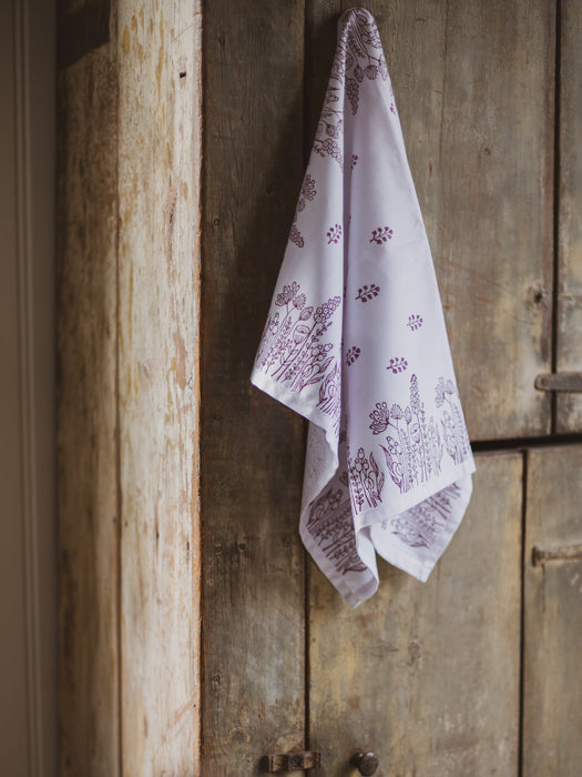 The Deliberate Home x Silk & Strokes: Hand Block-Printed Tea Towel - Summer