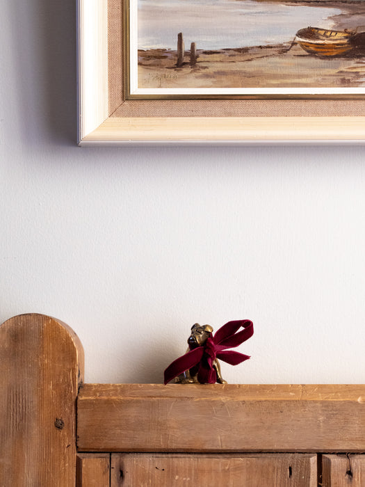 Small Vintage Solid Brass Boxer Dog