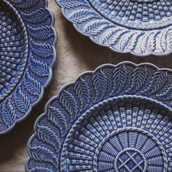 Vintage Bordallo Pinheiro 'Basket-Weave' Dinner Plates (Set of 3) - Portugese Majolica