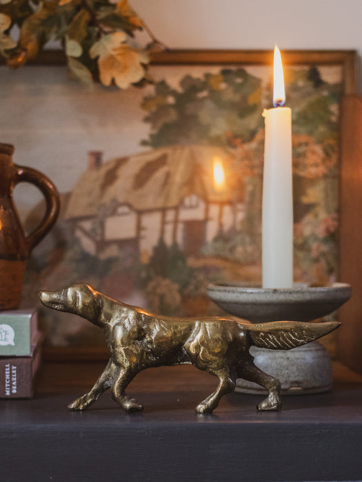 Large Vintage Brass Dog Figurine