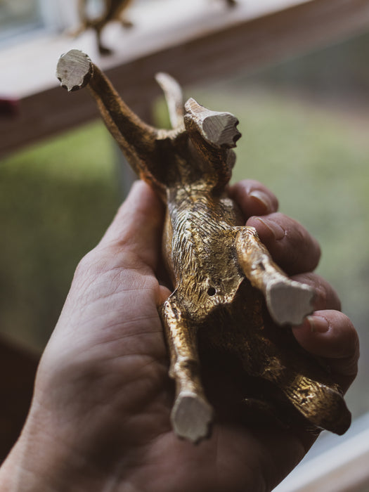 Vintage Large Spelter Working Dog Figurine