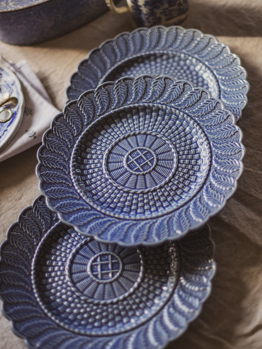Vintage Bordallo Pinheiro 'Basket-Weave' Dinner Plates (Set of 3) - Portugese Majolica