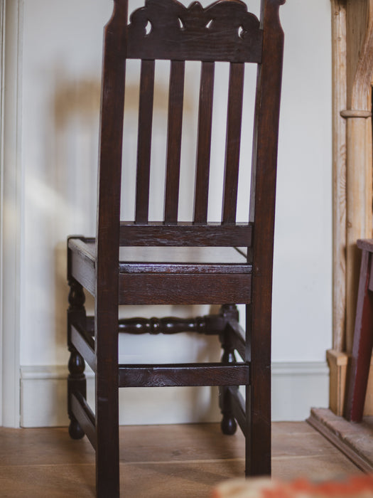 17th Century English Carved Oak Backstool Chair (c. 1680)