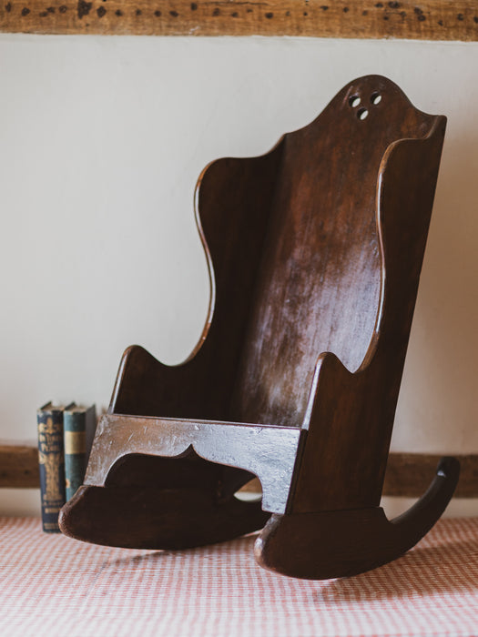 19th Century Mahogany Child’s Rocking Lambing Chair