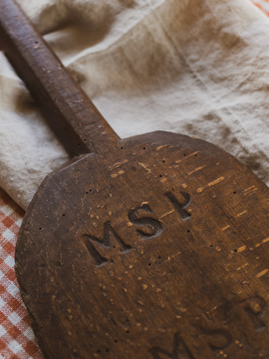 Antique Washing Paddle with Initials "M.S.P" - Late 19th Century