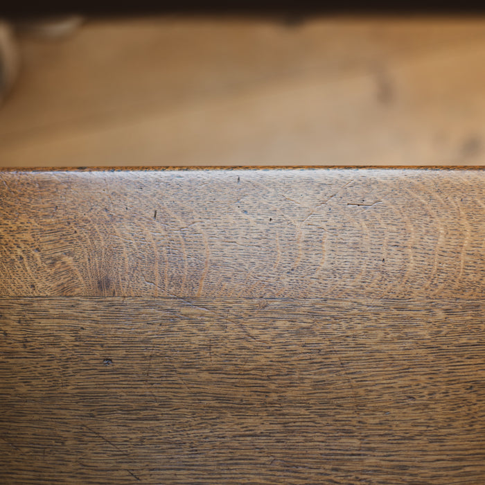 Small Early 20th Century Arts & Crafts Oak Hall Bench - Gothic Revival Window Seat c. 1900-1920
