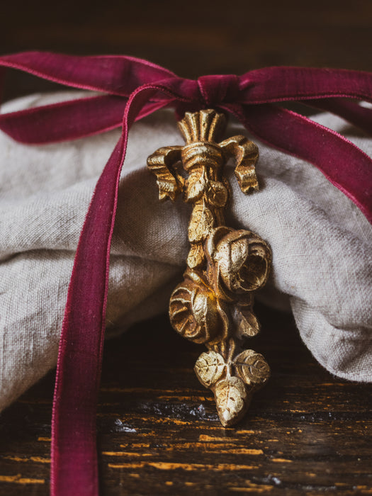 Vintage French Brass Ornate Napkin Rings - Set of 8