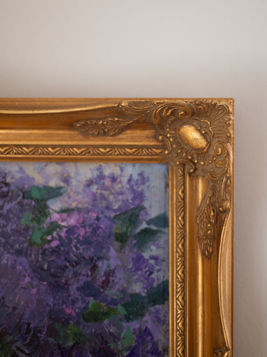Vintage Original Oil Painting "Lilac" by Vladimir Kisilyov - Framed Floral Still Life