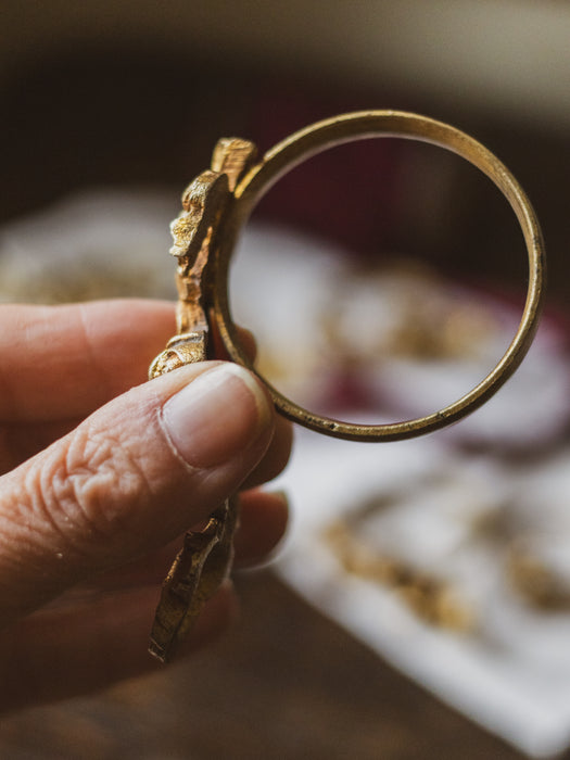 Vintage French Brass Ornate Napkin Rings - Set of 8