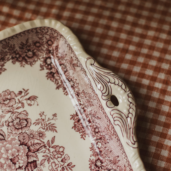 Vintage Mason’s Ironstone Cake Platter / Serving Dish - Pink / Lilac