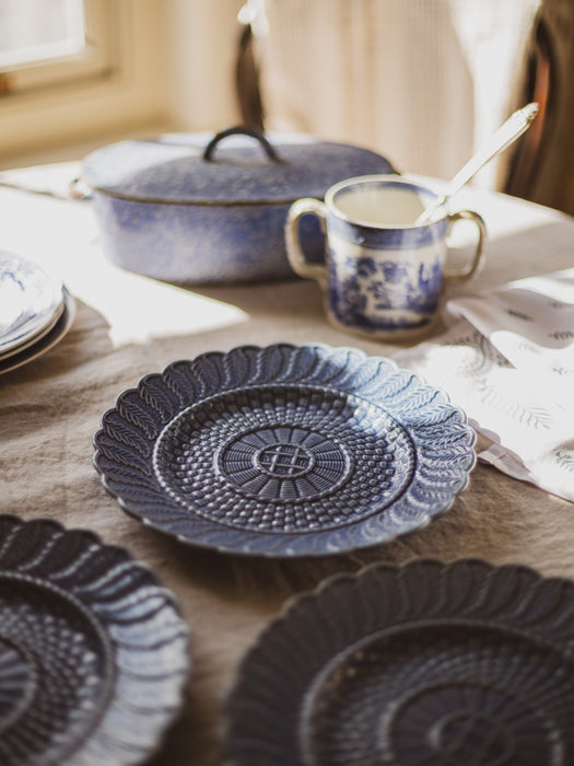 Vintage Bordallo Pinheiro 'Basket-Weave' Dinner Plates (Set of 3) - Portugese Majolica
