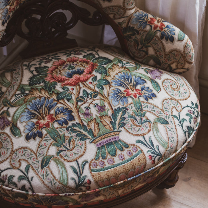 Antique Victorian Library, Bedroom or Occasional Chair - Reupholstered