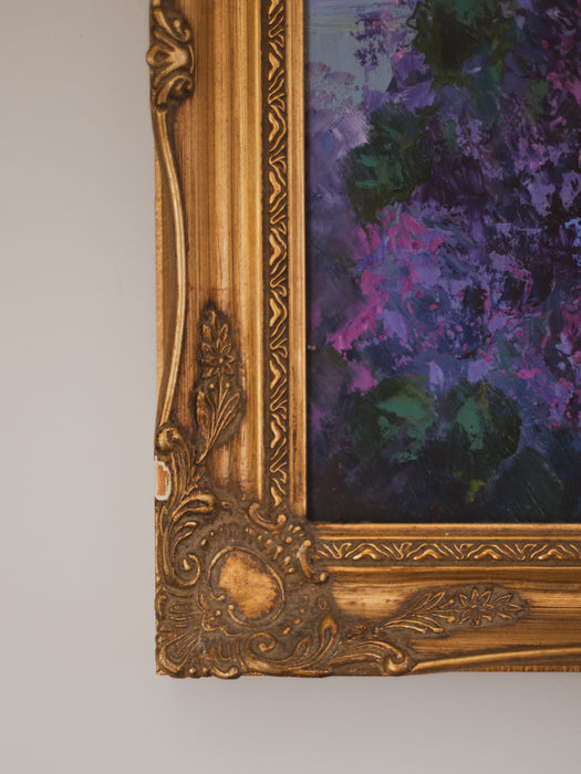 Vintage Original Oil Painting "Lilac" by Vladimir Kisilyov - Framed Floral Still Life