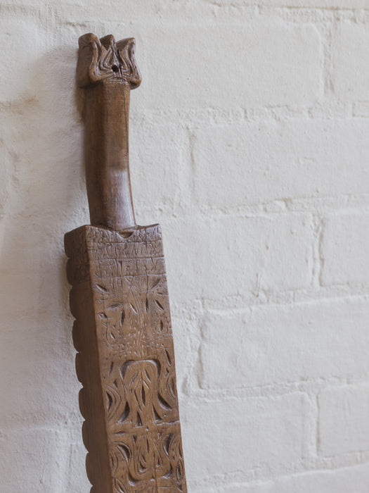 Antique 19th Century Hand-Carved Scandinavian Washing Bat Paddle Board