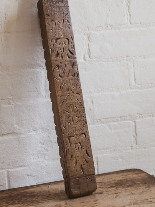 Antique 19th Century Hand-Carved Scandinavian Washing Bat Paddle Board