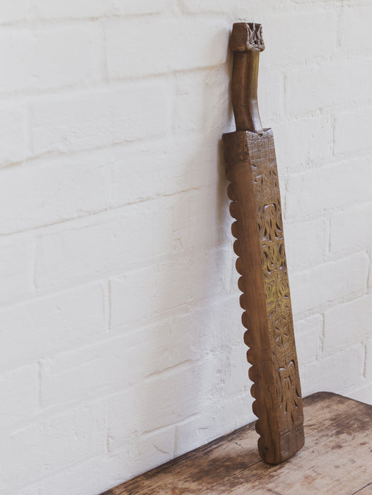 Antique 19th Century Hand-Carved Scandinavian Washing Bat Paddle Board
