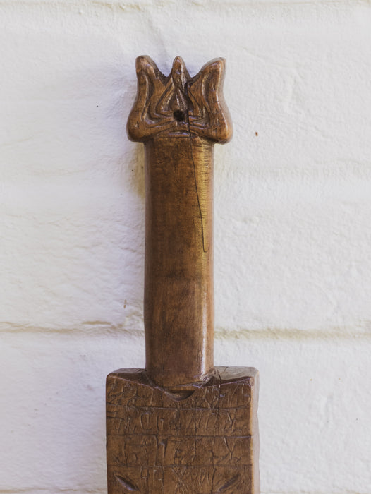 Antique 19th Century Hand-Carved Scandinavian Washing Bat Paddle Board