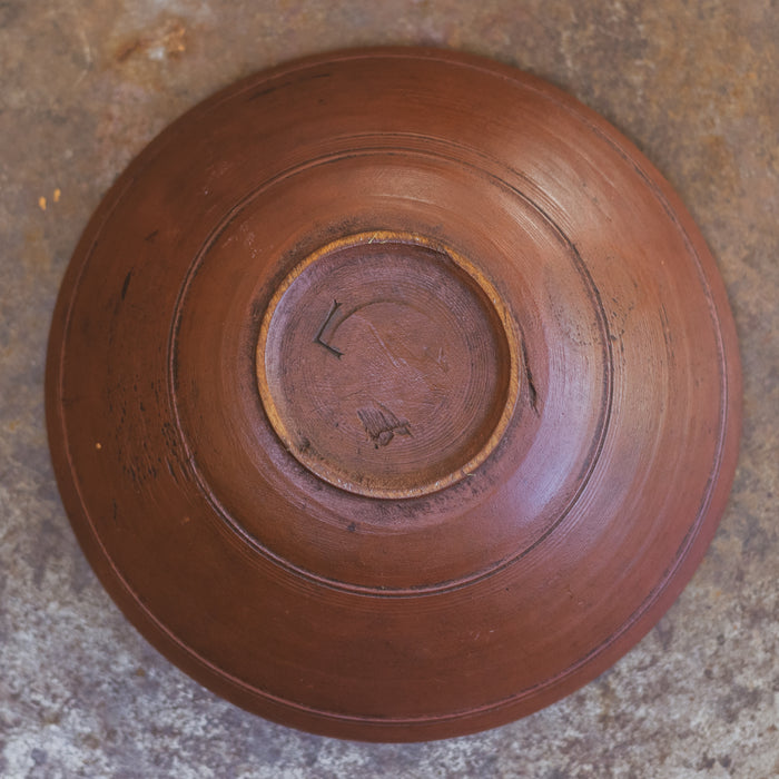 Antique Scandinavian Folk Art Wooden Marriage Bowl – Hand-Painted with Calligraphy
