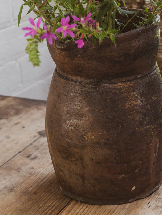 Large Antique French Stoneware Jug Pitcher