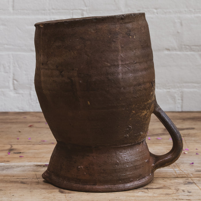 Large Antique French Stoneware Jug Pitcher