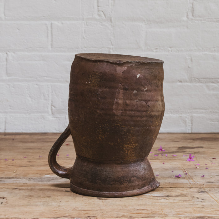 Large Antique French Stoneware Jug Pitcher