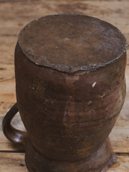 Large Antique French Stoneware Jug Pitcher