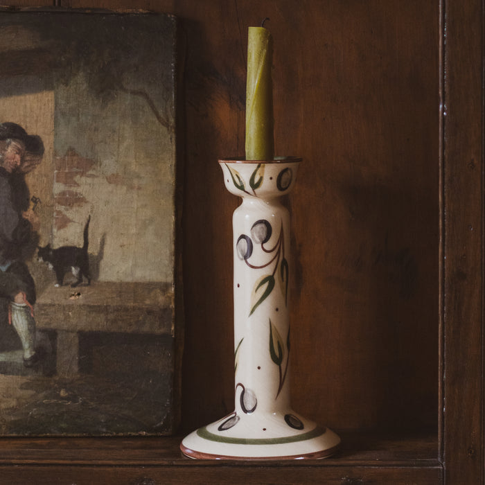 Vintage Hand-Painted Ceramic Candlestick - Zimbabwe 2003